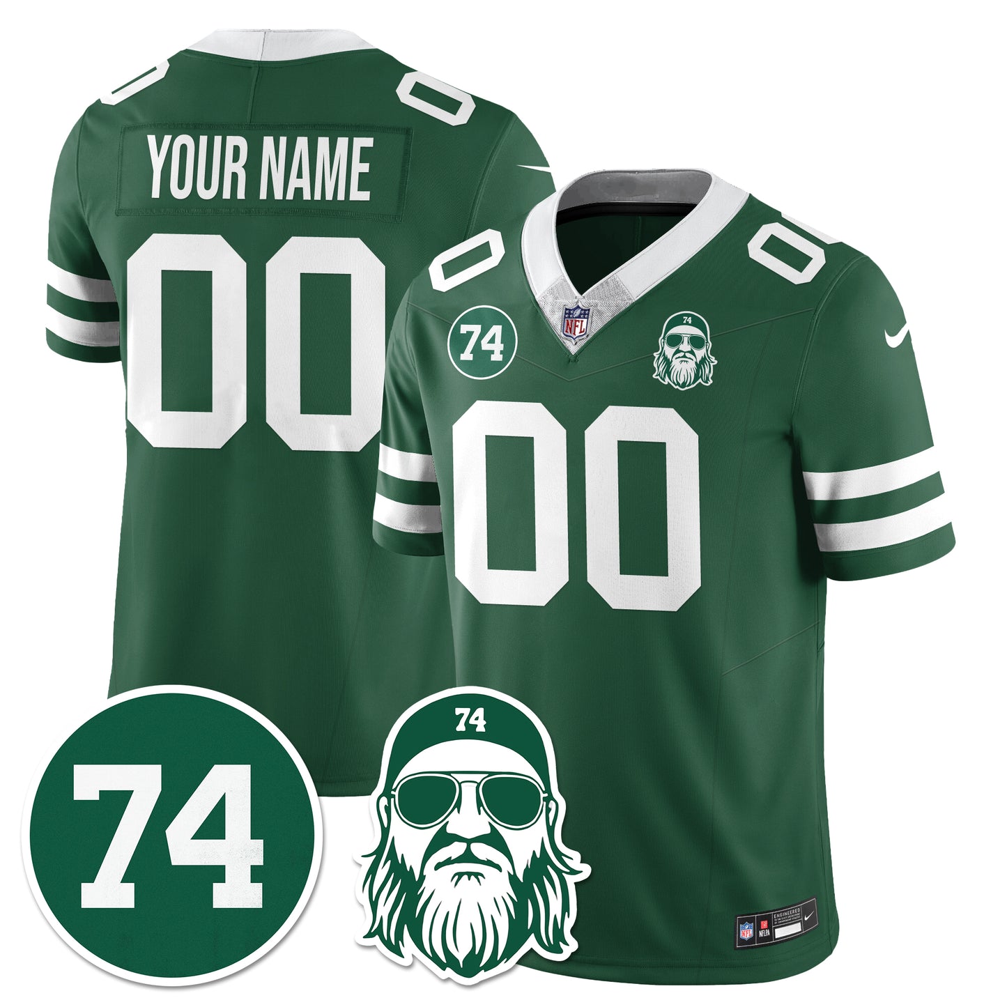 Custom NYJ Vapor Limited Jersey - Nick Mangold Patch - All Stitched