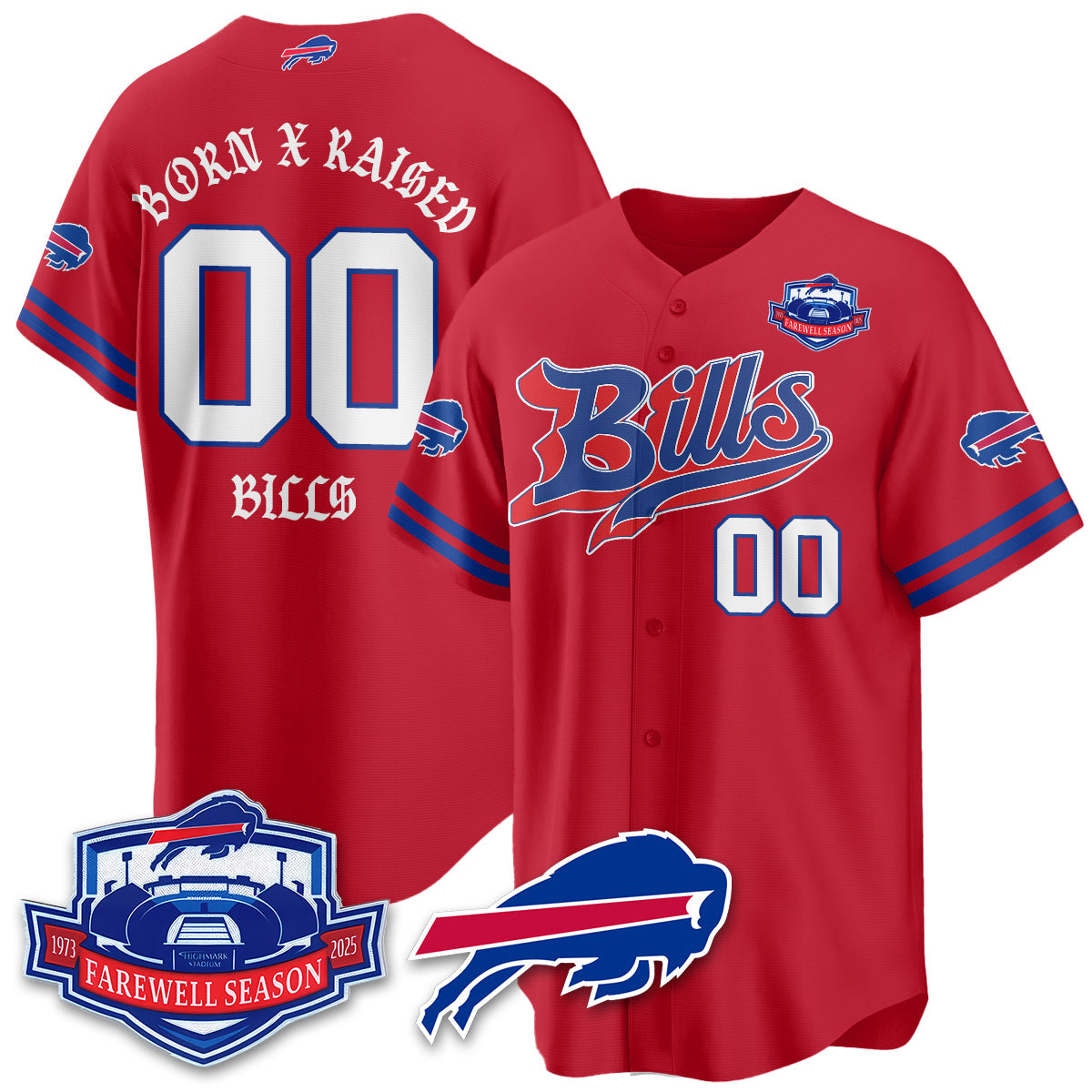 BUF Born x Raised Baseball Jersey - All Stitched