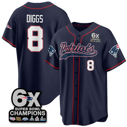 NE 6-Time Champions Patch Vapor Baseball Jersey - All Stitched