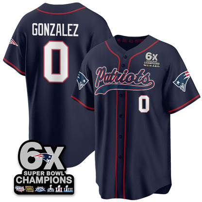 NE 6-Time Champions Patch Vapor Baseball Jersey - All Stitched