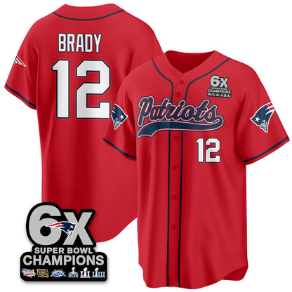 NE 6-Time Champions Patch Vapor Baseball Jersey - All Stitched
