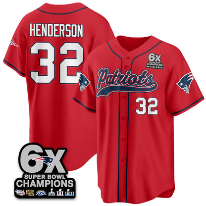 NE 6-Time Champions Patch Vapor Baseball Jersey - All Stitched