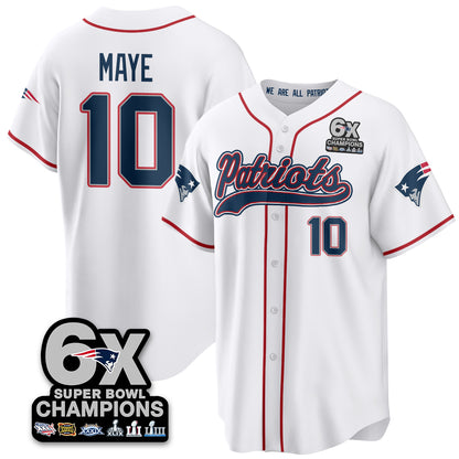 NE 6-Time Champions Patch Vapor Baseball Jersey - All Stitched