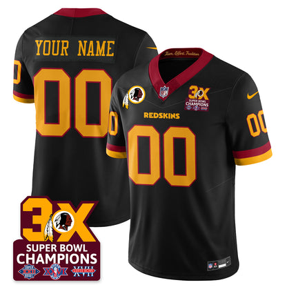 Custom WAS 3-Time Champions Patch Vapor Limited Jersey - All Stitched