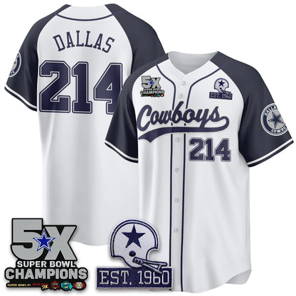 DAL 5-Time Champions Patch Limited Baseball Jersey - All Stitched