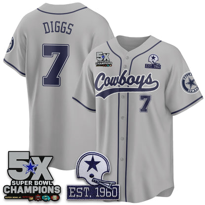 DAL 5-Time Champions Patch Limited Baseball Jersey - All Stitched