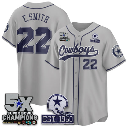 DAL 5-Time Champions Patch Limited Baseball Jersey - All Stitched