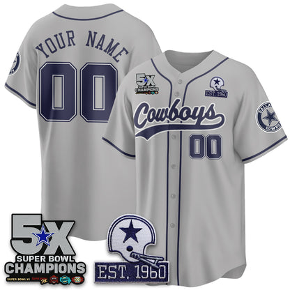 DAL 5-Time Champions Patch Limited Baseball Jersey - All Stitched