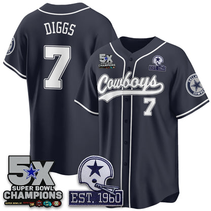 DAL 5-Time Champions Patch Limited Baseball Jersey - All Stitched