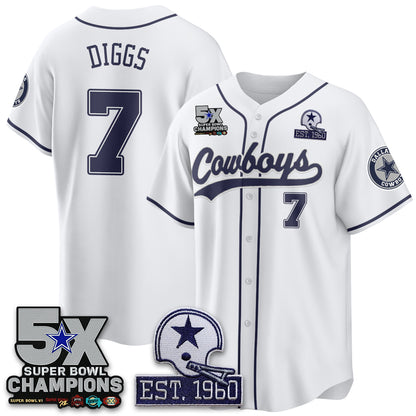 DAL 5-Time Champions Patch Limited Baseball Jersey - All Stitched