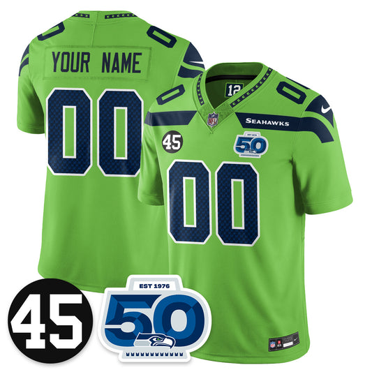 Seattle Seahawks Vapor Limited Custom Jersey - Honor Kenny Easley - All Stitched