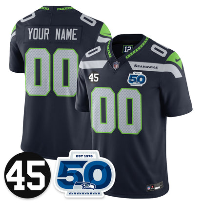 Seattle Seahawks Vapor Limited Custom Jersey - Honor Kenny Easley - All Stitched