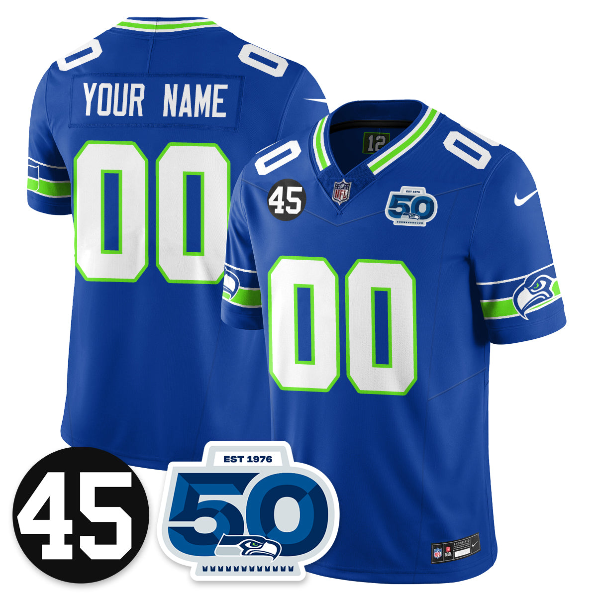 CustomSEA Vapor Limited Jersey - Honor Kenny Easley - All Stitched