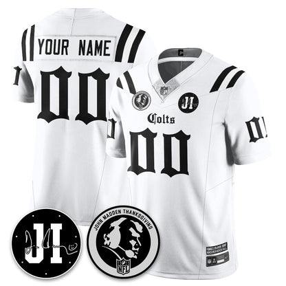 IND Gothic Vapor Limited Custom Jersey - John Madden, Jim Irsay Patch - All Stitched