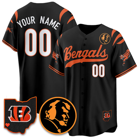 Custom CIN Vapor Limited Baseball Jersey - John Madden Patch - All Stitched\