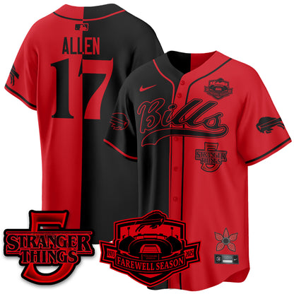 BUF Stranger Things Vapor Limited Baseball Jersey - All Stitched