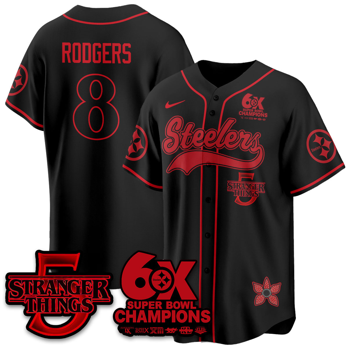 PIT Stranger Things Vapor Limited Baseball Jersey - All Stitched