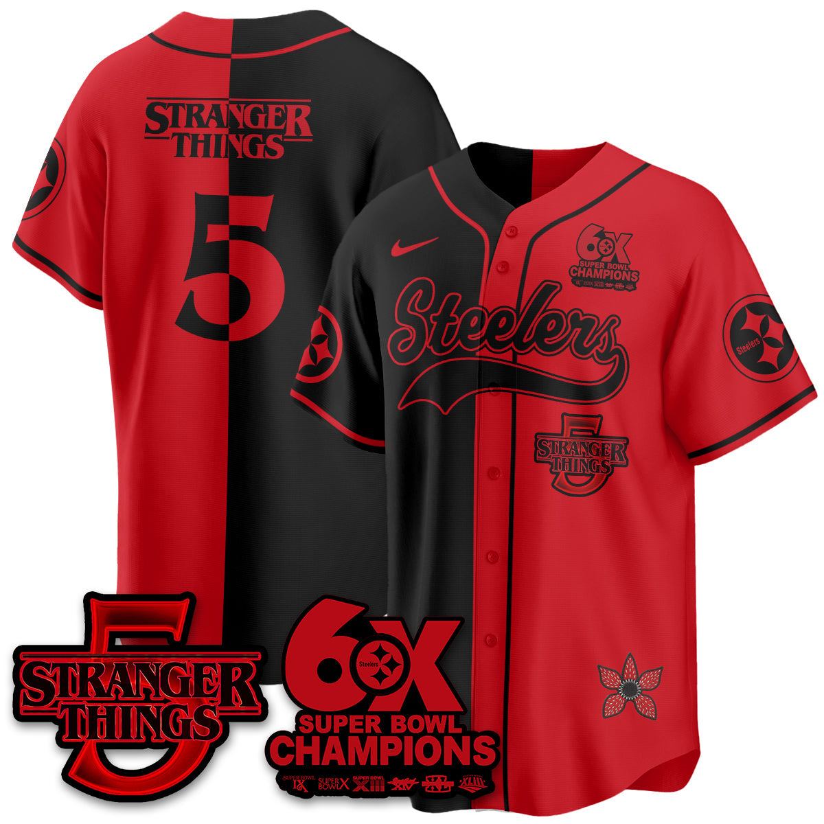 PIT Stranger Things Vapor Limited Baseball Jersey - All Stitched