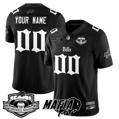 BUF Mafia Gothic Vapor Limited Custom Jersey - Farewell Highmark Patch - All Stitched