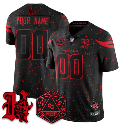 Custom HOU 'Stranger Things Edition' Vapor Limited Jersey - All Stitched