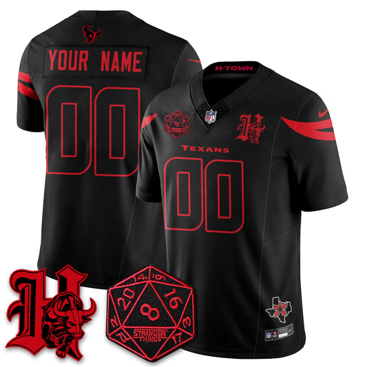 Custom HOU 'Stranger Things Edition' Vapor Limited Jersey - All Stitched