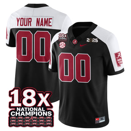 Custom BAMA 18x-Time National Champions Vapor Limited Football Jersey - All Stitched