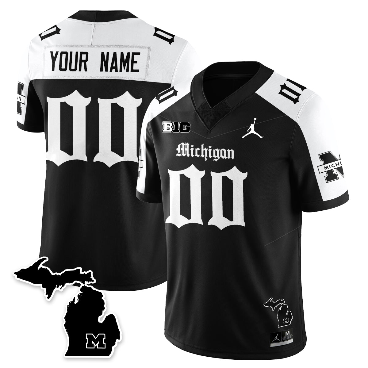 Custom MICH Gothic Vapor Limited Football Jersey - All Stitched