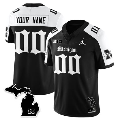 Custom MICH Gothic Vapor Limited Football Jersey - All Stitched
