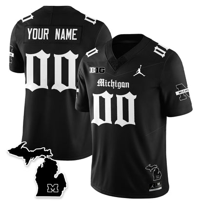 Custom MICH Gothic Vapor Limited Football Jersey - All Stitched