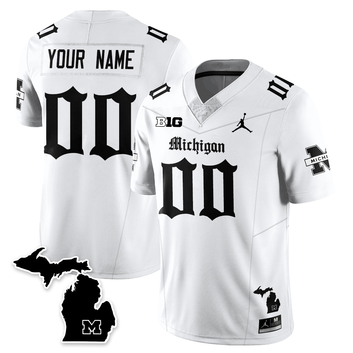 Custom MICH Gothic Vapor Limited Football Jersey - All Stitched