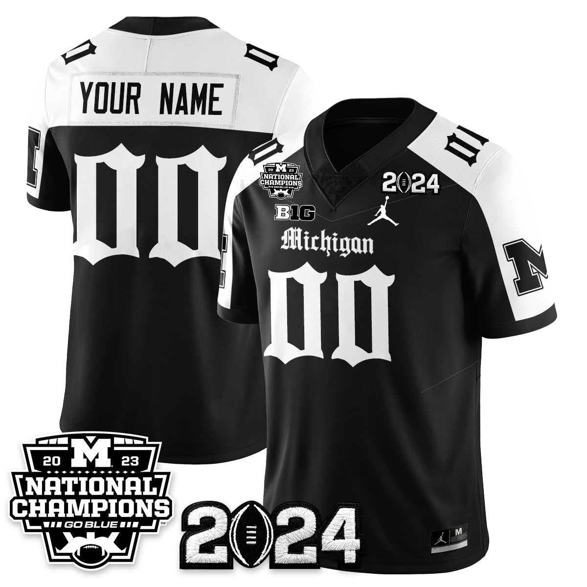 Custom MICH Gothic 2023 National Champions Vapor Limited Football Jersey - All Stitched (Copy)