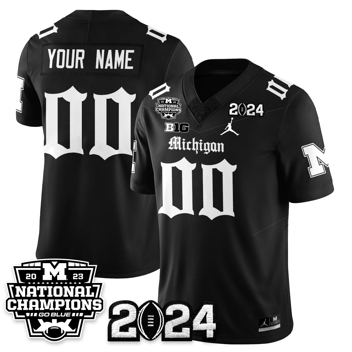 Custom MICH Gothic 2023 National Champions Vapor Limited Football Jersey - All Stitched (Copy)