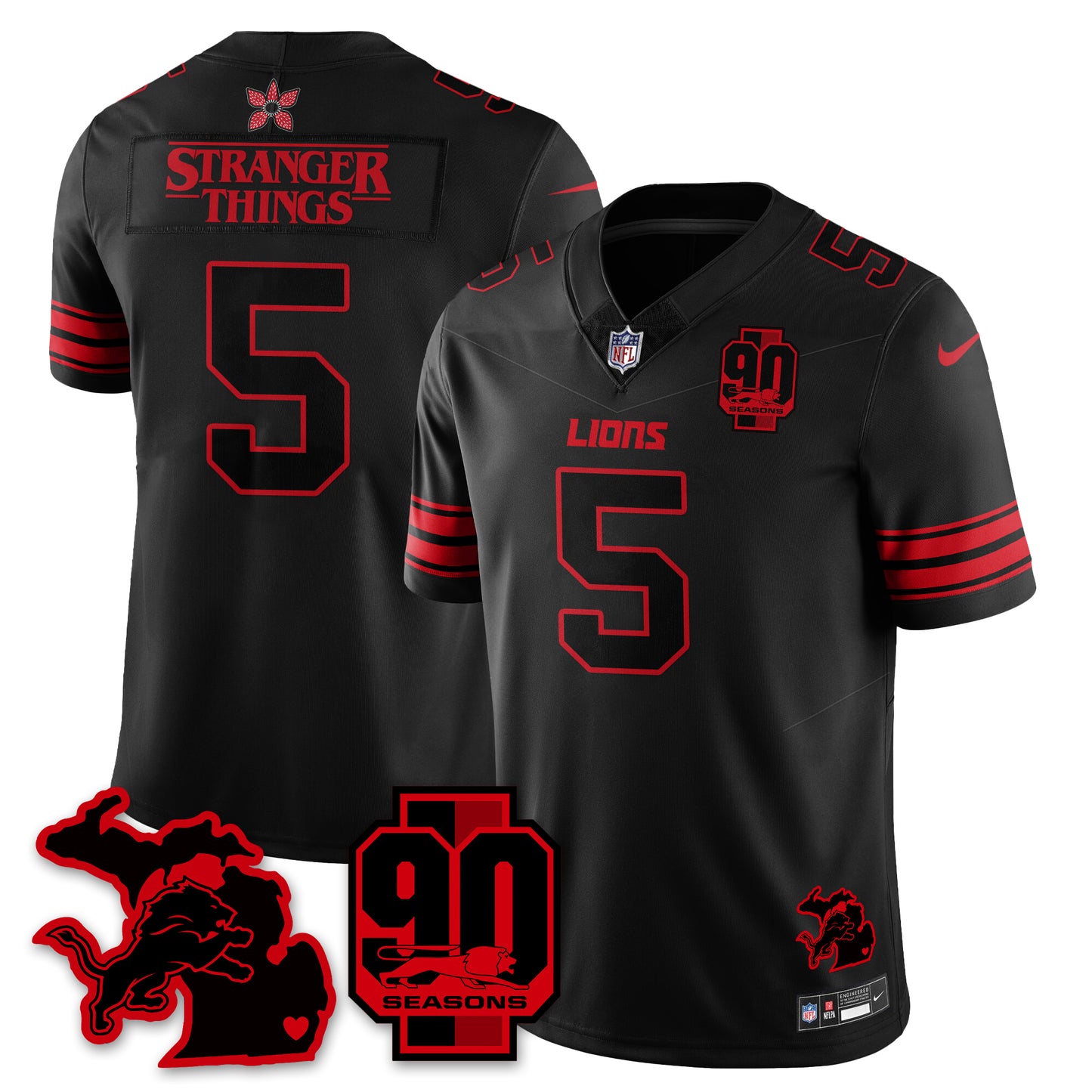 DET 'Stranger Things Edition' Vapor Limited Jersey - All Stitched