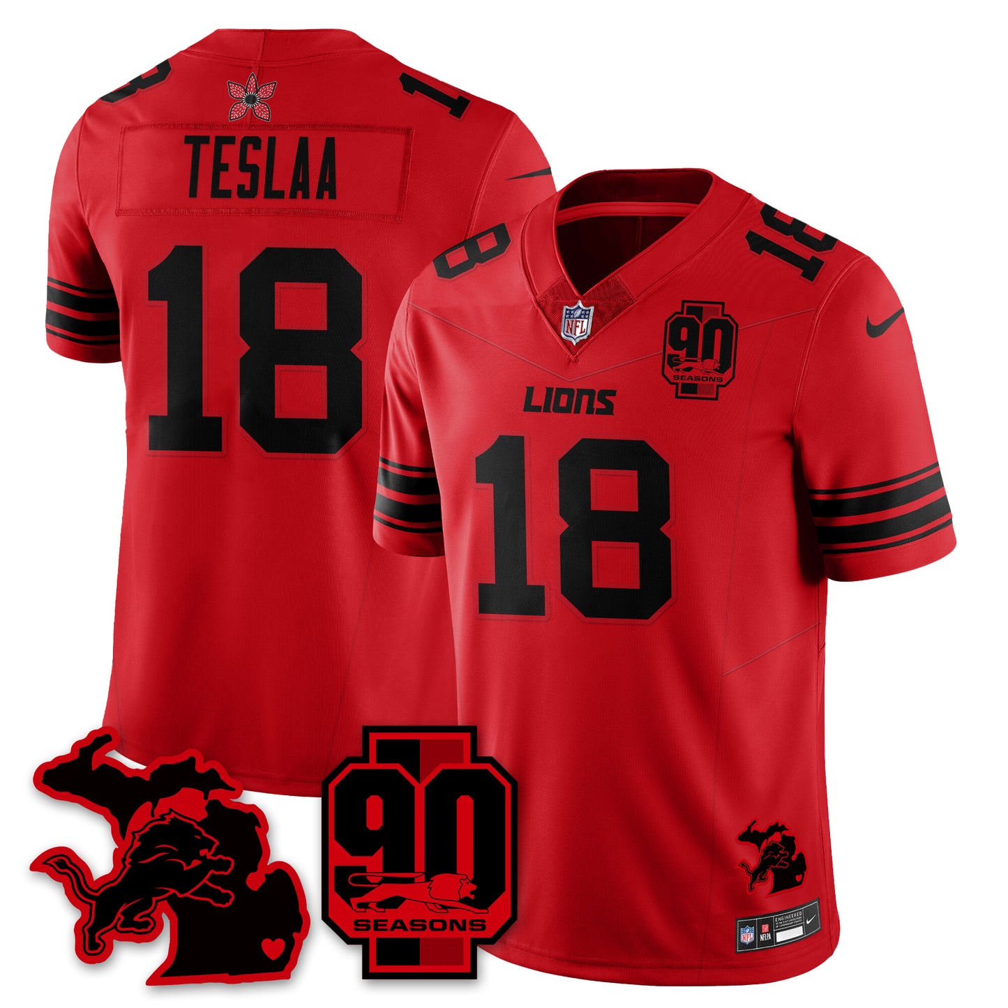 DET 'Stranger Things Edition' Vapor Limited Jersey - All Stitched