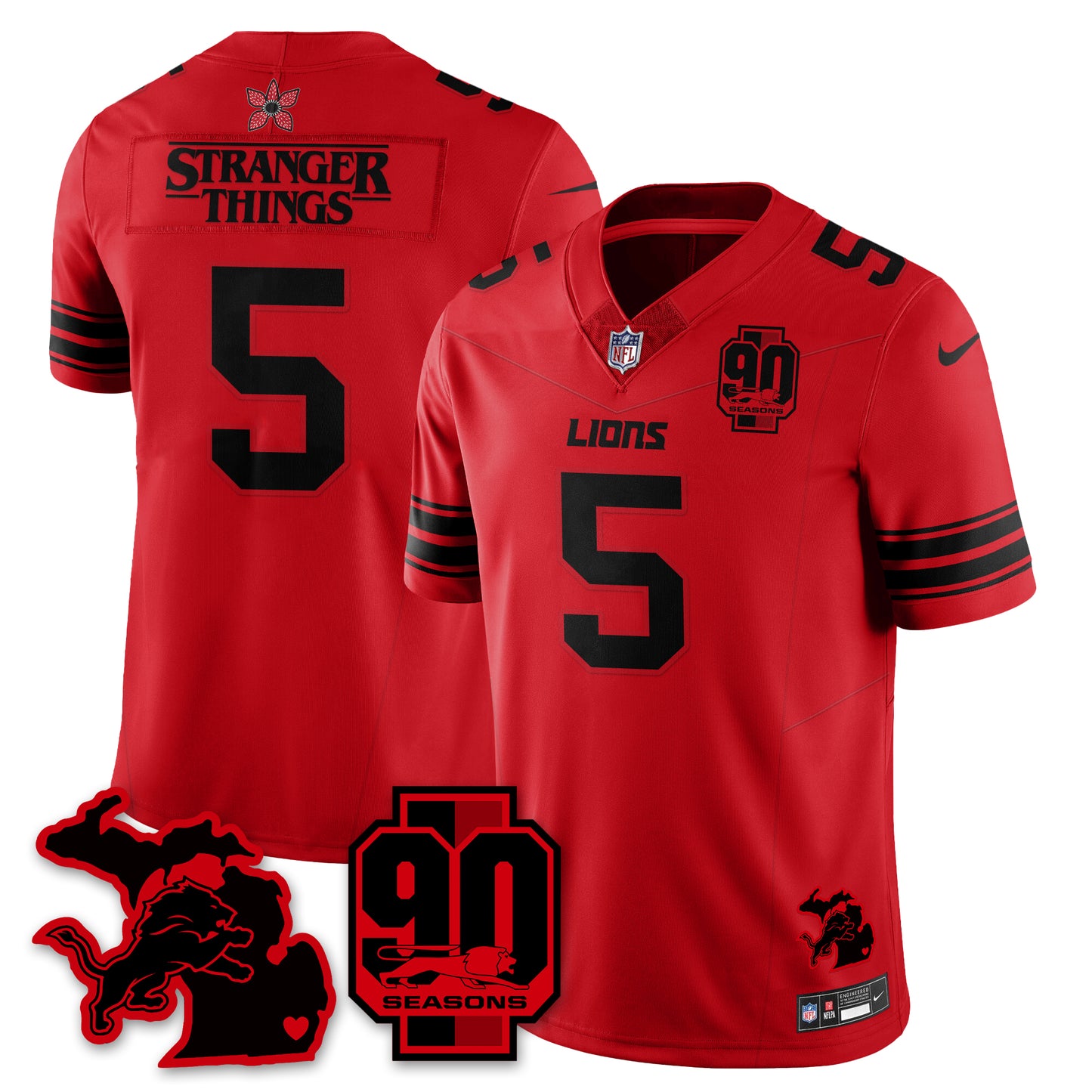 DET 'Stranger Things Edition' Vapor Limited Jersey - All Stitched