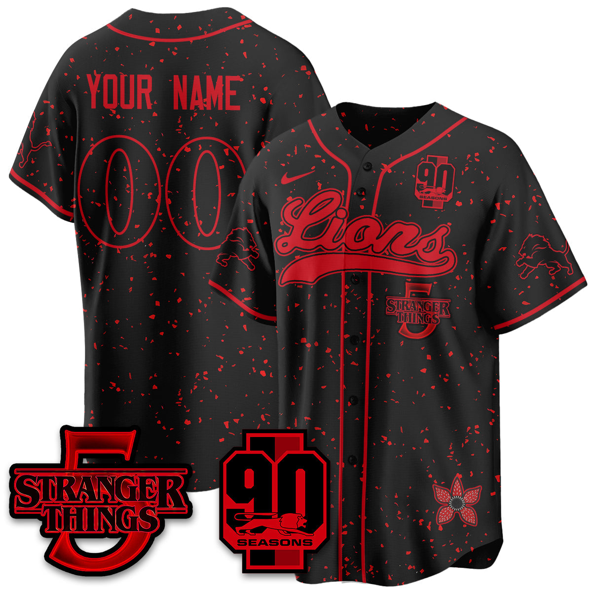DET 'Stranger Things Edition' Vapor Limited Baseball Custom Jersey - All Stitched