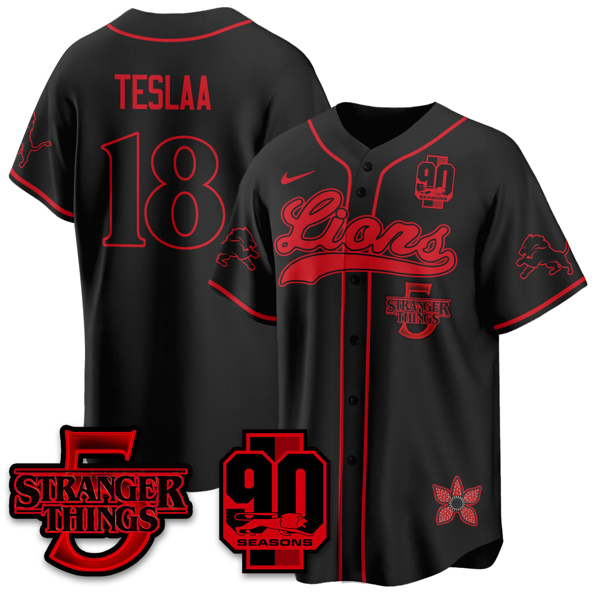 DET 'Stranger Things Edition' Vapor Limited Baseball Jersey - All Stitched