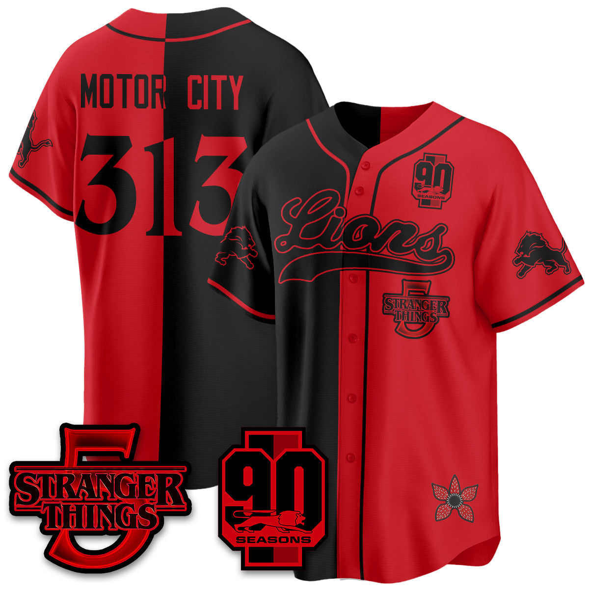 DET 'Stranger Things Edition' Vapor Limited Baseball Jersey - All Stitched