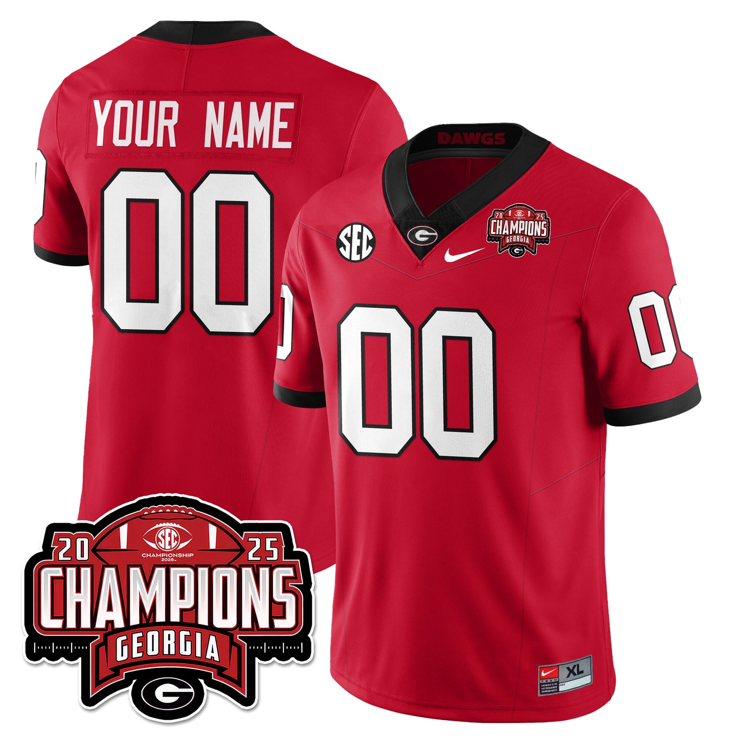 Custom UGA Vapor Limited Jersey - SEC Football Champions - All Stitched