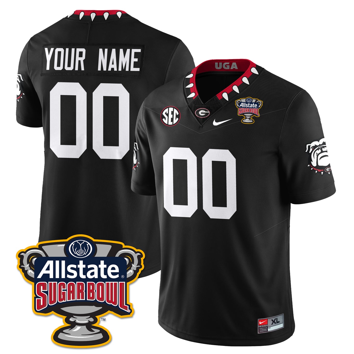 Custom UGA Vapor Limited Football Jersey - Sugar Bowl - All Stitched