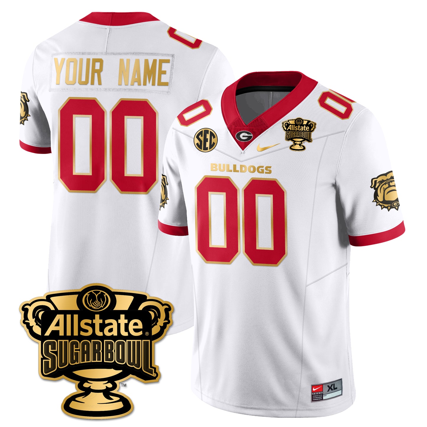 Custom UGA Vapor Limited Football Jersey - Sugar Bowl - All Stitched