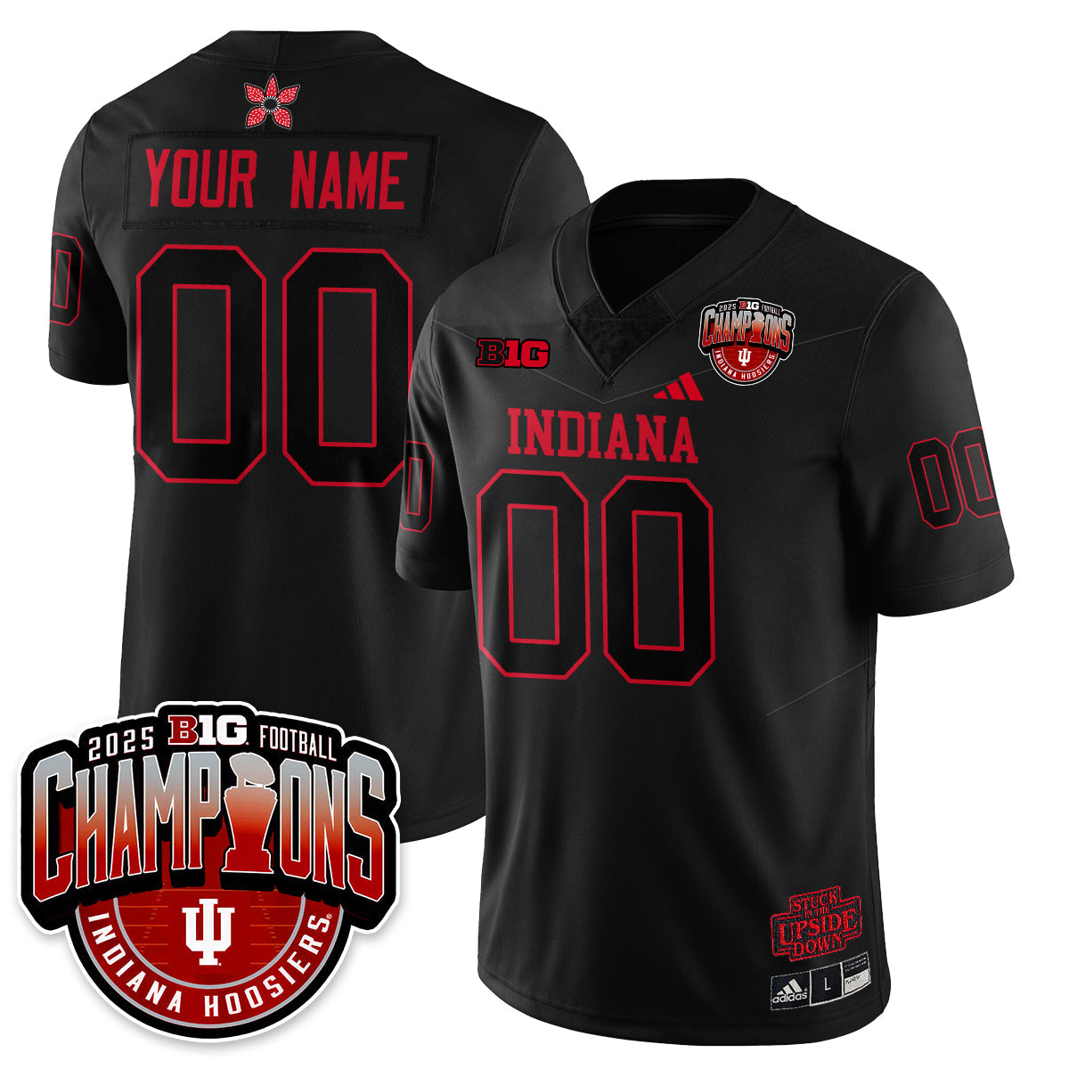 Indiana Hoosiers Stranger Things Vapor Limited Football Jersey - Big 10 Champions - All Stitched