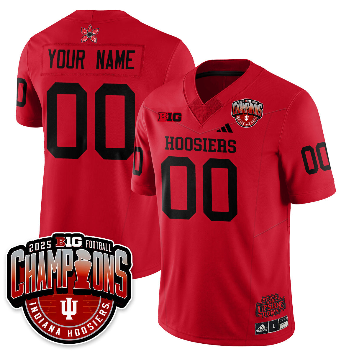 Indiana Hoosiers Stranger Things Vapor Limited Football Jersey - Big 10 Champions - All Stitched