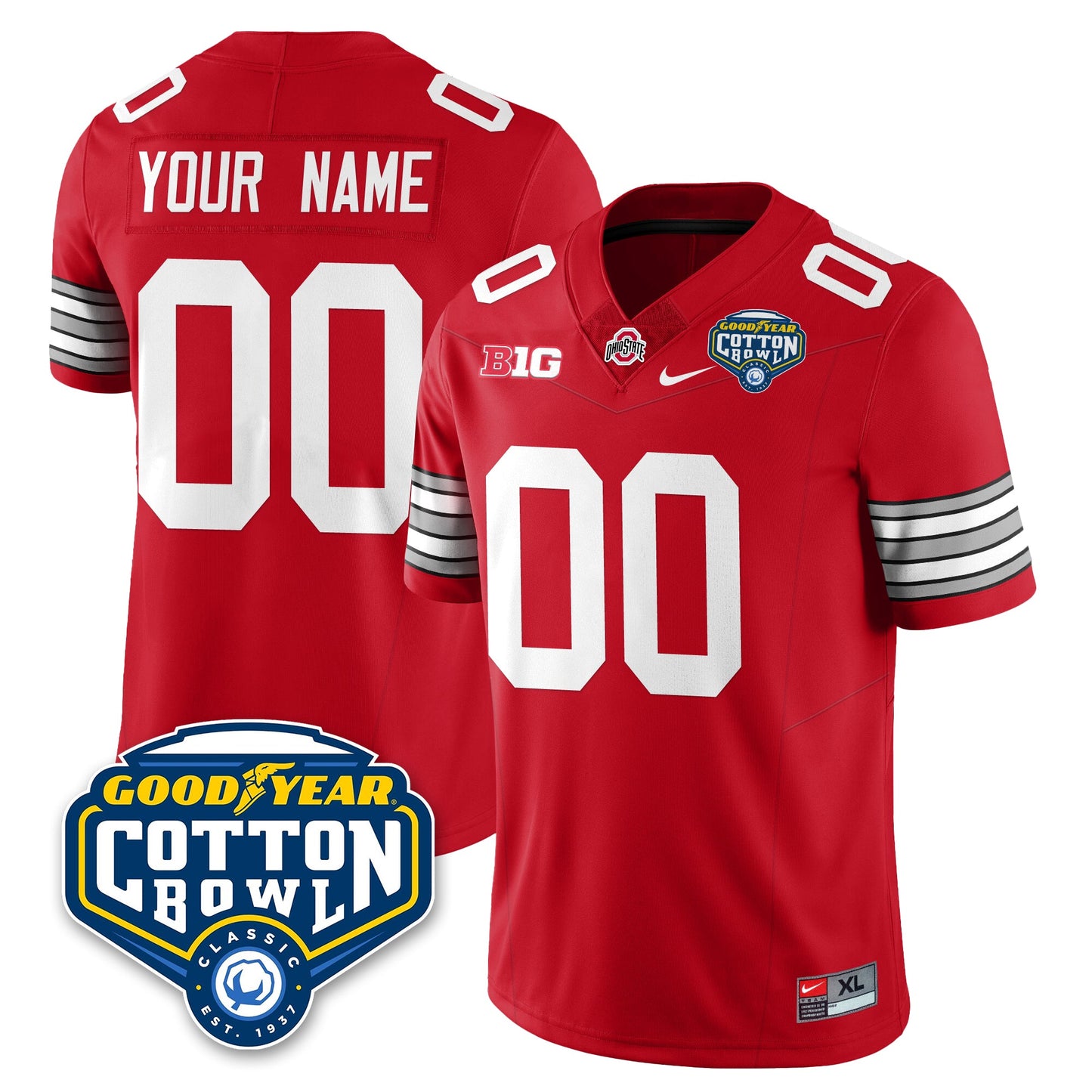 OSU Football Vapor Limited Custom Jersey - Cotton Bowl - All Stitched