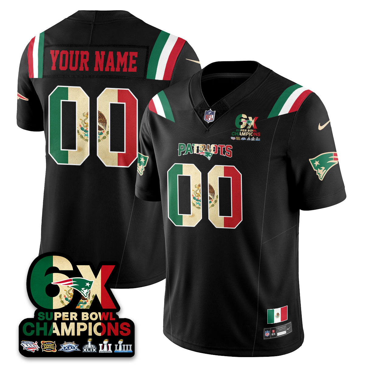 Custom NE Mexico Vapor Limited Jersey - All Stitched