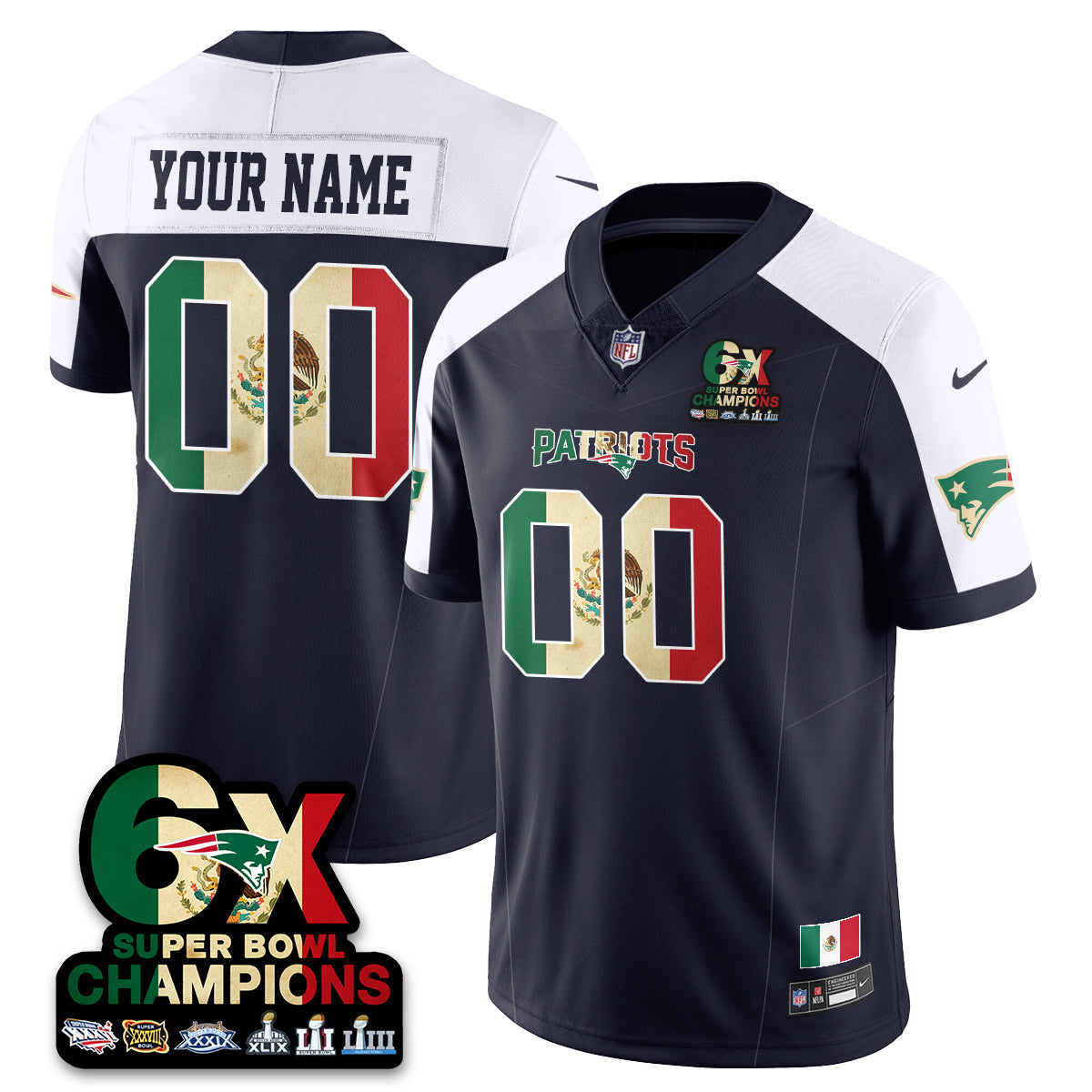 Custom NE Mexico Vapor Limited Jersey - All Stitched