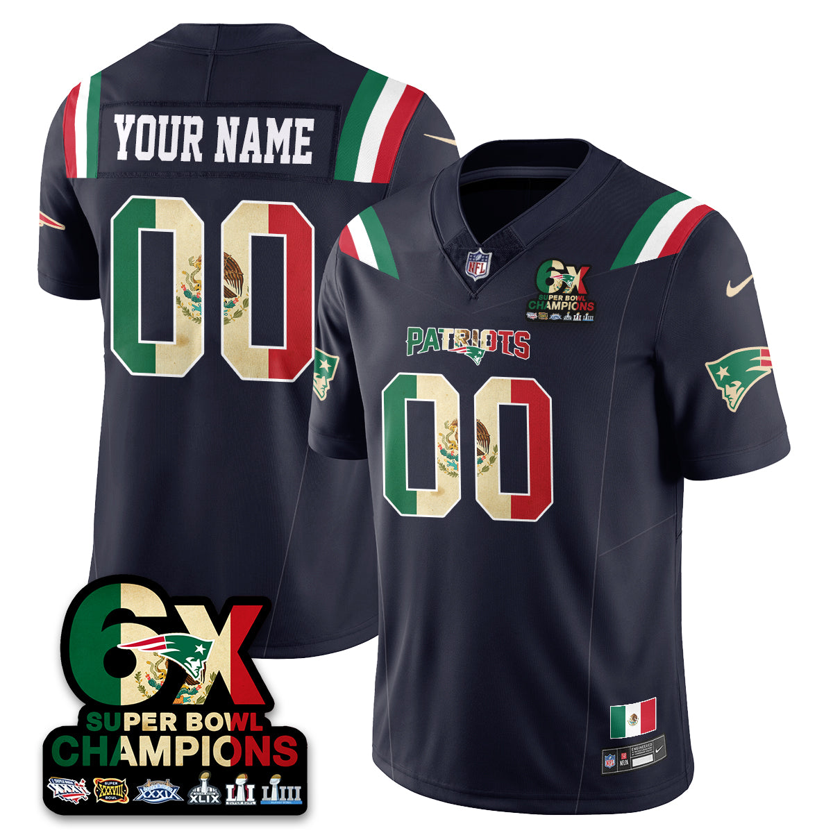 Custom NE Mexico Vapor Limited Jersey - All Stitched