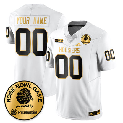 Custom Indiana Hoosiers Vapor Limited Football Gold Jersey - Rose Bowl - All Stitched