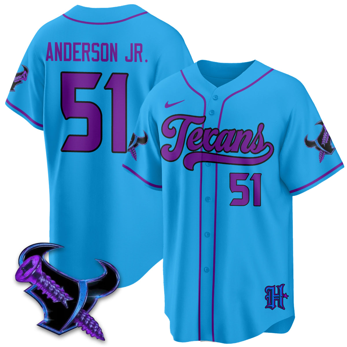 HOU DJ Screw Vapor Limited Baseball Jersey - All Stitched