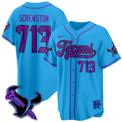 HOU DJ Screw Vapor Limited Baseball Jersey - All Stitched